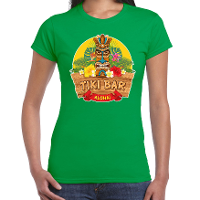 Hawaii feest t shirt Tiki Bar Aloha   voor dames   groen   Party verkleedkleding   carnaval
