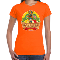 Hawaii feest t shirt Tiki Bar Aloha   voor dames   oranje   Party verkleedkleding   carnaval