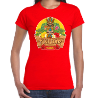 Hawaii feest t shirt Tiki Bar Aloha   voor dames   rood   Party verkleedkleding   carnaval