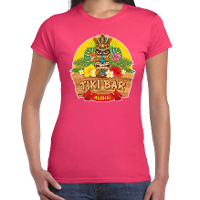 Hawaii feest t shirt Tiki Bar Aloha   voor dames   roze   Party verkleedkleding   carnaval
