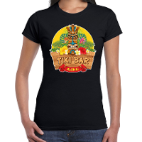 Hawaii feest t shirt Tiki Bar Aloha   voor dames   zwart   Party verkleedkleding   carnaval