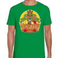 Hawaii party feestkleding t shirt   tiki bar Aloha   voor heren   groen   verkleedkleding