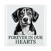 Herdenkings cadeau tegel   hondenliefhebber   Beagle hond   zwart/wit   keramiek   15 x 15 cm