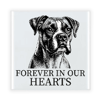 Herdenkings cadeau tegel   hondenliefhebber   Boxer hond   zwart/wit   keramiek   15 cm