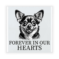 Herdenkings cadeau tegel   hondenliefhebber   Chihuahua hond   zwart/wit   keramiek   15 cm
