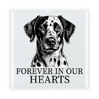 Herdenkings cadeau tegel   hondenliefhebber   Dalmatier hond   zwart/wit   keramiek   15 cm