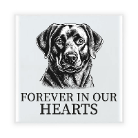 Herdenkings cadeau tegel   hondenliefhebber   Labrador Retriever hond   zwart/wit   keramiek   15 cm