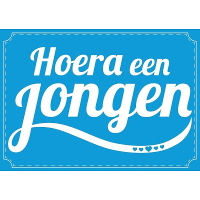 Hoera een jongen ansichtkaart   wenskaart   geboren   kraamcadeau   A5 formaat   extra groot