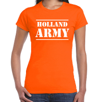 Holland army/Holland leger supporter/fan t shirt oranje voor dames   EK/WK/Race