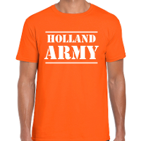 Holland army/Holland leger supporter/fan t shirt oranje voor heren   EK/WK/Race