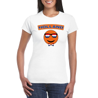 Holland coole Smile Emoticon t shirt wit dames