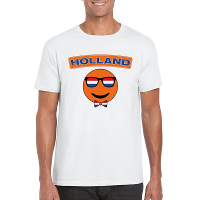 Holland coole Smile Emoticon t shirt wit heren