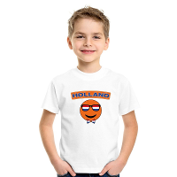 Holland coole Smile Emoticon t shirt wit kinderen