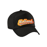 Holland fan pet / cap zwart voor kinderen   EK / WK   Nederland supporter