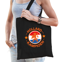 Holland kampioen leeuw supporter cadeau tas zwart voor dames en heren