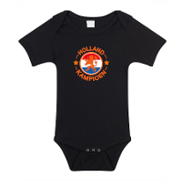 Holland kampioen met leeuw zwarte romper Holland / Nederland supporter EK/ WK voor babys