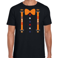 Holland kostuum t shirt zwart voor heren   Koningsdag shirts