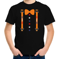 Holland kostuum t shirt zwart voor kinderen   EK/WK   Koningsdag shirts