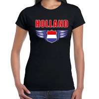 Holland landen t shirt Nederland zwart voor dames