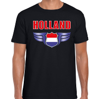 Holland landen t shirt Nederland zwart voor heren