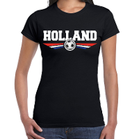 Holland landen / voetbal t shirt zwart dames