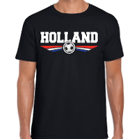 Holland landen / voetbal t shirt zwart heren