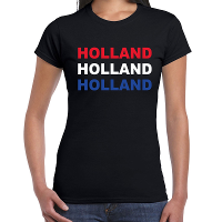 Holland / Nederland fan t shirt zwart voor dames