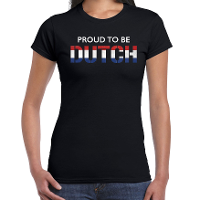 Holland Proud to be Dutch landen t shirt zwart dames