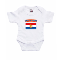 Holland rompertje   met vlag Nederland   wit   voor babys   kraamcadeau