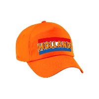 Holland supporter pet / cap oranje met Nederlandse vlag   EK / WK voor volwassenen
