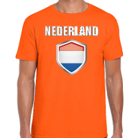 Holland t shirt   in de kleuren van de Nederlandse vlag   oranje   heren   supporters   koningsdag