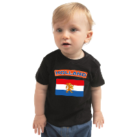 Holland t shirt met vlag Nederland zwart voor babys