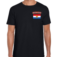 Holland t shirt met vlag zwart op borst voor heren