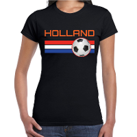 Holland voetbal / landen t shirt zwart dames