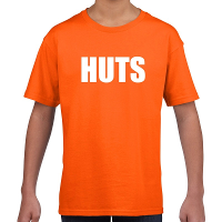 HUTS tekst t shirt oranje kids