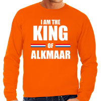 I am the King of Alkmaar Koningsdag sweater / trui oranje voor heren