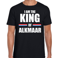 I am the King of Alkmaar Koningsdag t shirt zwart voor heren