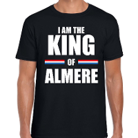 I am the King of Almere Koningsdag t shirt zwart voor heren