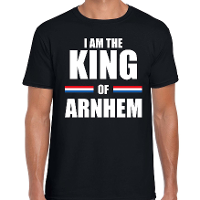 I am the King of Arnhem Koningsdag t shirt zwart voor heren
