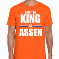 I am the King of Assen Koningsdag t shirt oranje voor heren