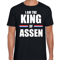 I am the King of Assen Koningsdag t shirt zwart voor heren