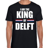 I am the King of Delft Koningsdag t shirt zwart voor heren