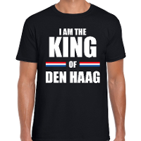 I am the King of Den Haag Koningsdag t shirt zwart voor heren
