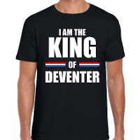 I am the King of Deventer Koningsdag t shirt zwart voor heren