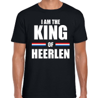 I am the King of Heerlen Koningsdag t shirt zwart voor heren