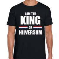 I am the King of Hilversum Koningsdag t shirt zwart voor heren