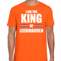 I am the King of Leeuwarden Koningsdag t shirt oranje voor heren