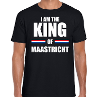 I am the King of Maastricht Koningsdag t shirt zwart voor heren