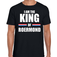 I am the King of Roermond Koningsdag t shirt zwart voor heren
