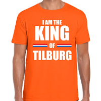 I am the King of Tilburg Koningsdag t shirt oranje voor heren